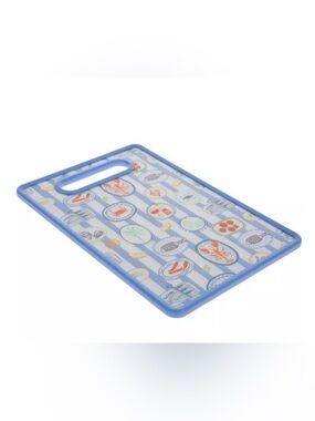Striped Seafood Motif Cutting Board - Blue